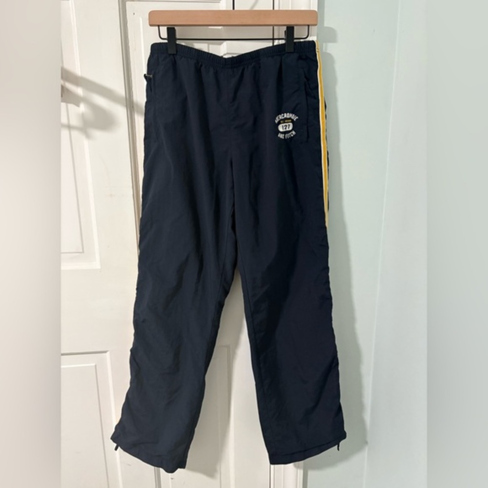 Abercrombie & Fitch Vintage Y2K Windbreaker Track Pants | M | Fully Lined Navy